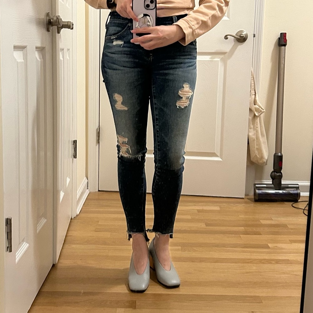 AG ripped skinny jeans
